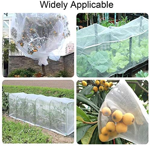 Unves 8x10ft Garden Netting, White Mosquito Net Insect Mesh Bird Netting