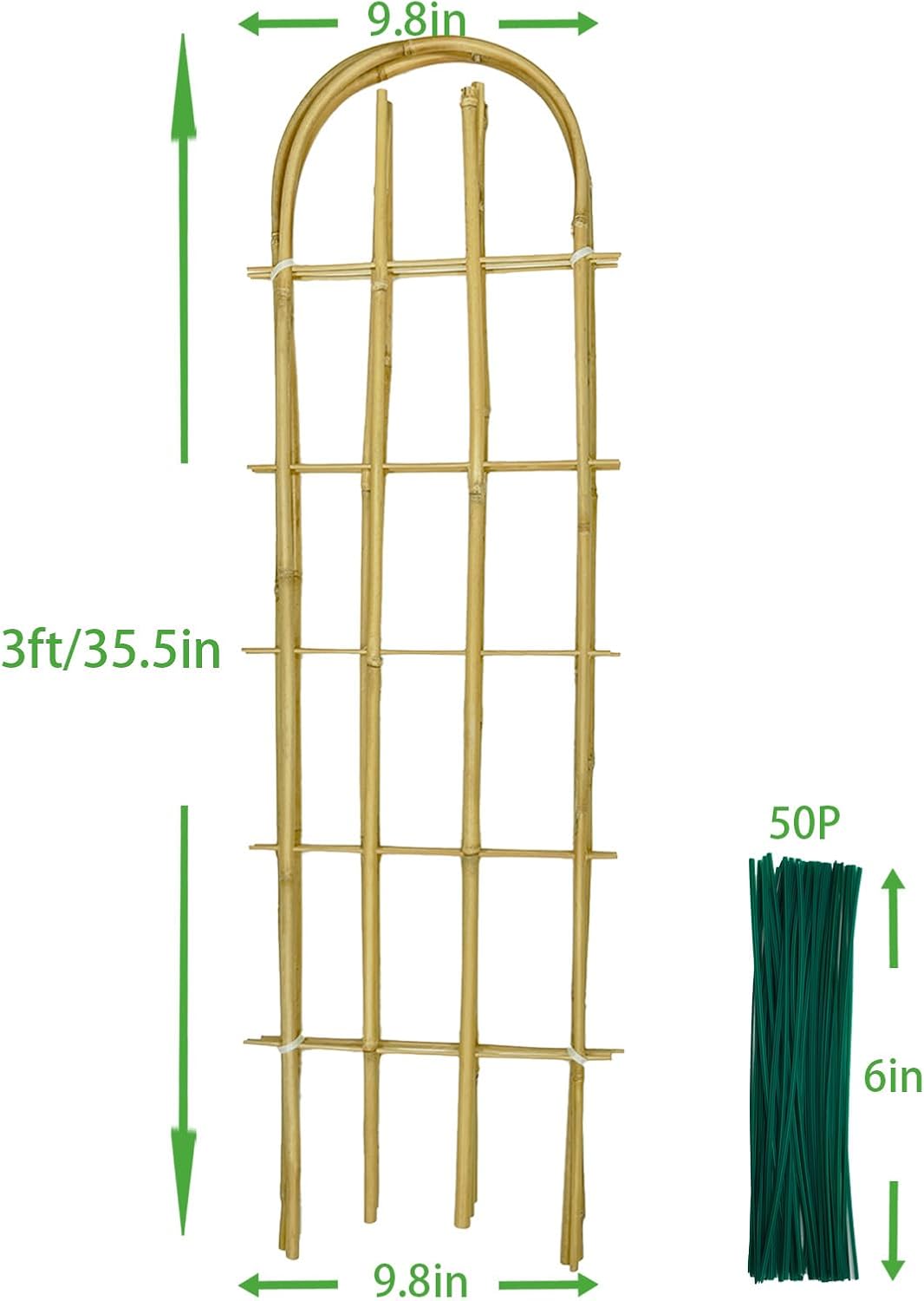 Bamboo Trellis,U-Shape Bamboo Trellis,3Feet,3pack,Trellis for Climbing Plants Outdoor Bamboo,for,Climbing