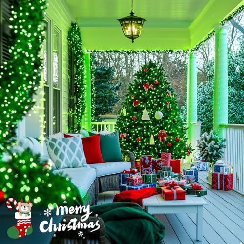 JMEXSUSS 132ft 400 LED Green Halloween Lights Indoor Outdoor Plug in 8Modes