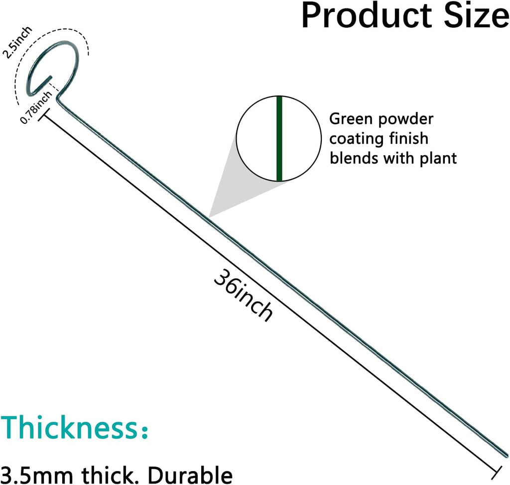36 Inch 12 Packs Plant Support Stakes,Garden Single stemmed Plant Support Hoops, Plant Prop, for Flowers,Orchid