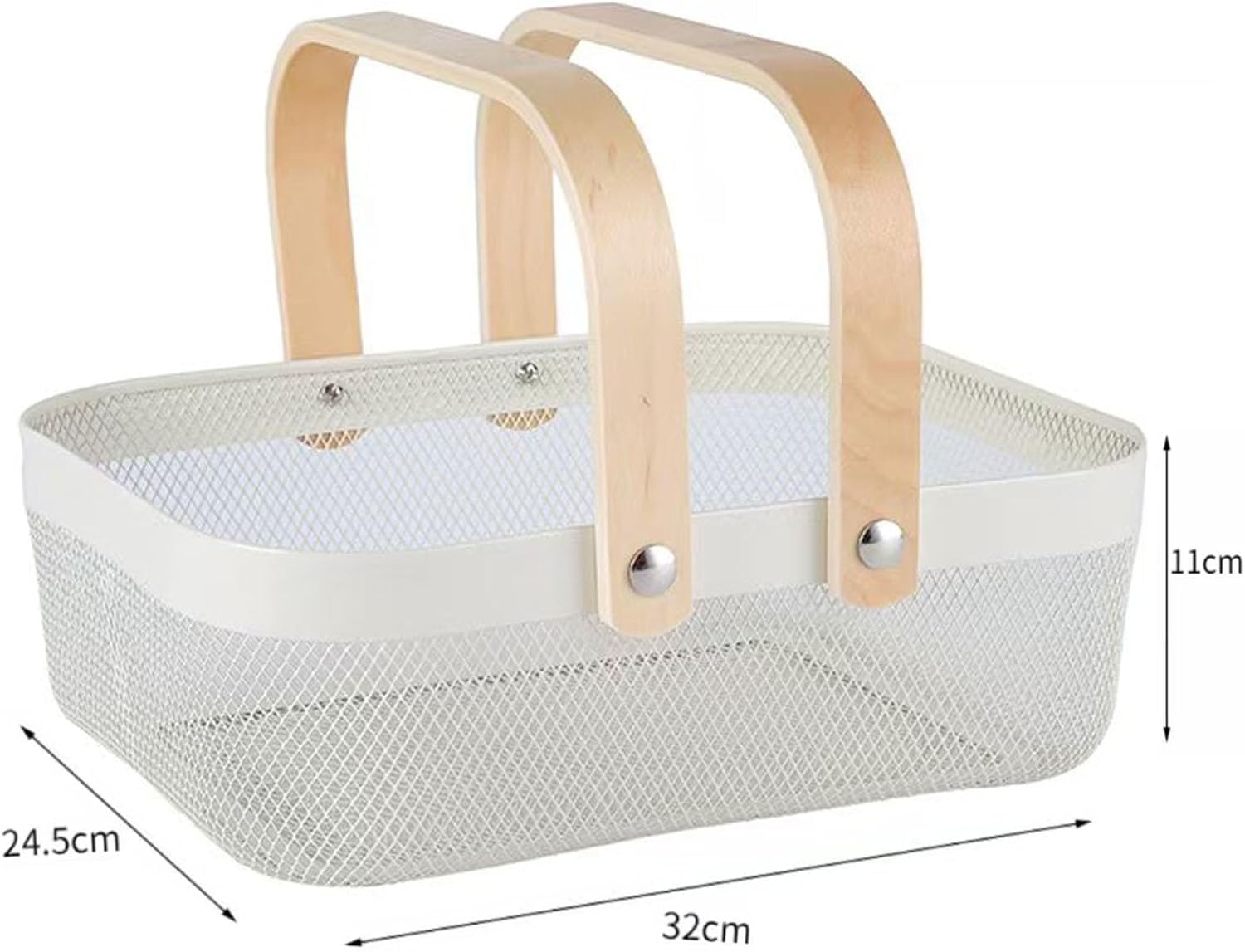 AJIODA Metal Mesh Steel Basket, Storage Organizer Basket Garden Harvest Basket Multi-functional Kitchen Fruit Baskets