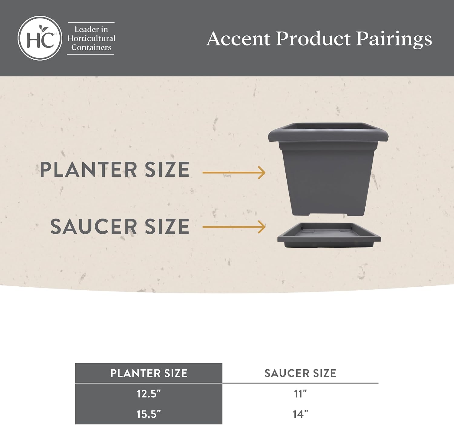 The HC Companies Accent Square Plant Pot w/Drainage - Classic Planters for Outdoor Plants & Indoor Plants - Lightweight