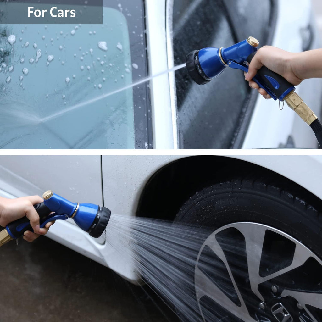 HOSUN Garden Hose Sprayer Nozzle 100% Heavy Duty Metal, Water Hose Nozzle with 8 Different Spray Patterns, High