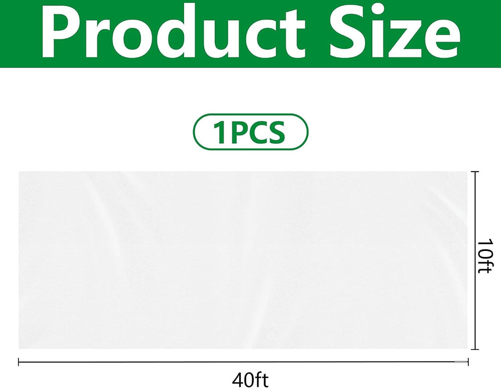 DECOHS 40 x 10 Ft Plant Sun Protection Cloth, Garden Plant Shade Cloth, Non-Woven White Light Refraction Sunshade