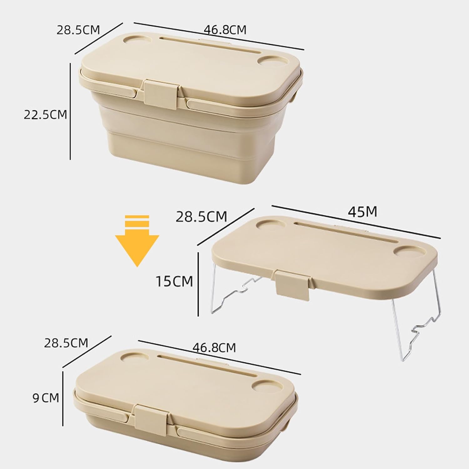 Collapsible Picnic Basket, Collapsible Picnic Basket with Handles (with Table Lid), Collapsible Garden Basket
