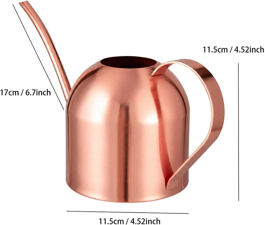 IMEEA 30oz Indoor Plant Watering Can Stainless Steel Long Spout, Rose Gold