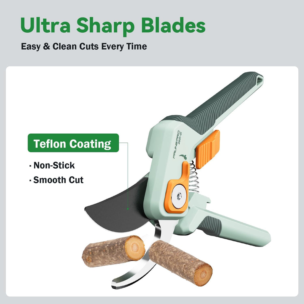 PrunePro Pruning Shears Gardening Scissors Set Professional Hand Pruner Sharp Stainless Steel Blade Garden Scissors