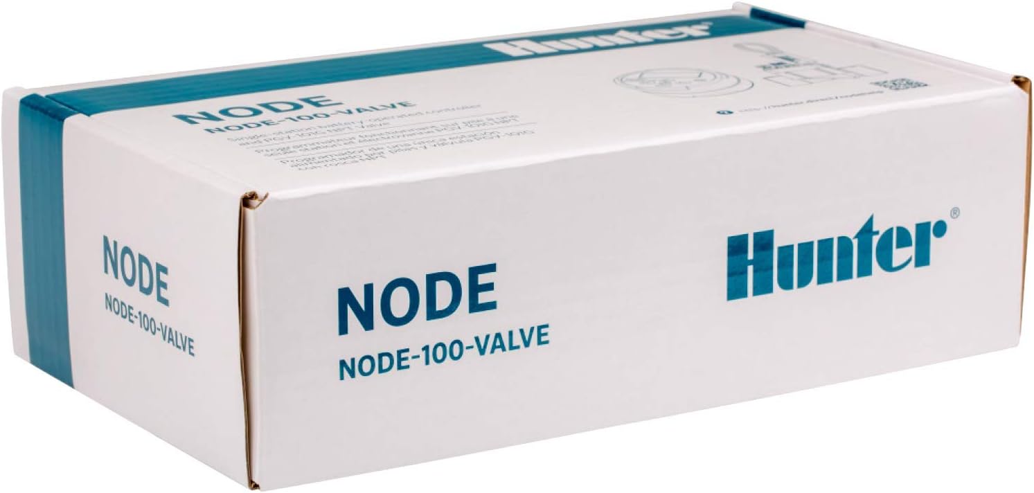 Hunter NODE-100-VALVE Battery Sprinkler Timer, 1 Zone Controller with Valve | 1 station battery irrigation controller