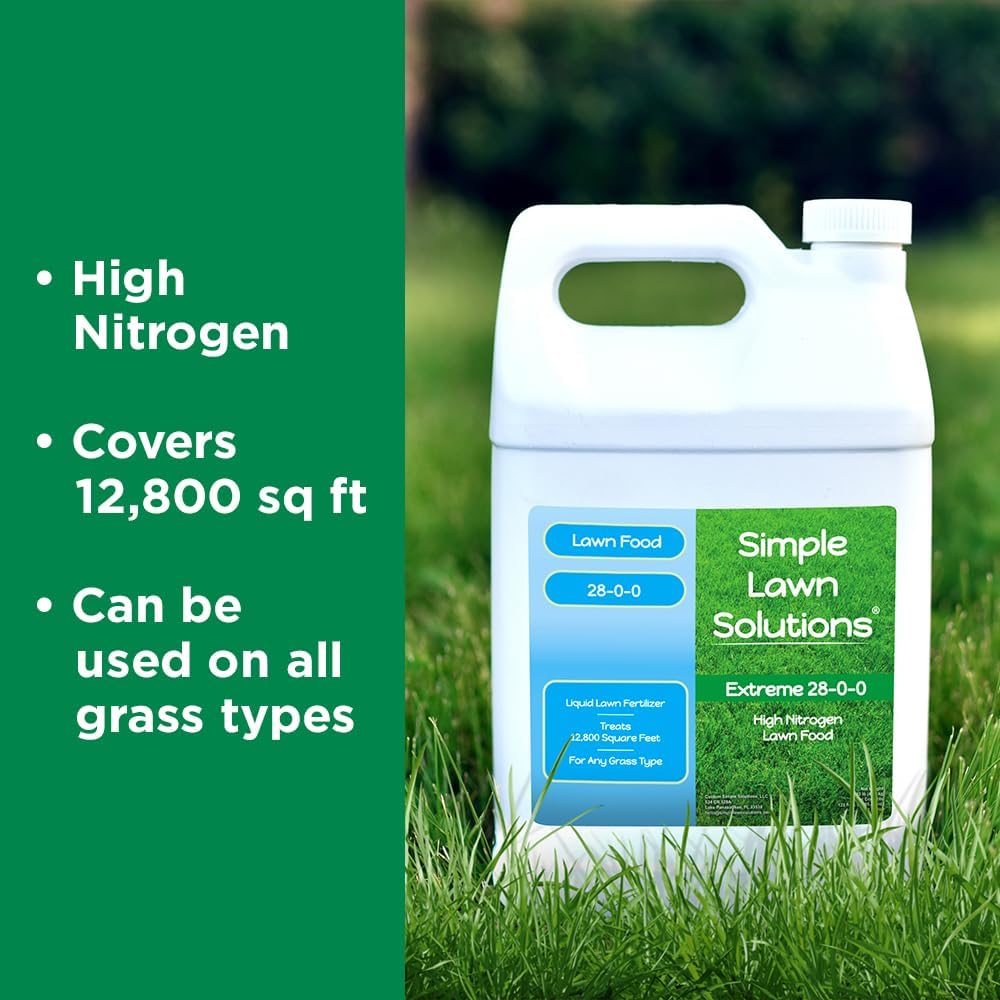 Maximum Green & Growth Fertilizer High Nitrogen 28-0-0 Lawn Food Liquid Fertilizer- Spring & Summer- Any Grass Type
