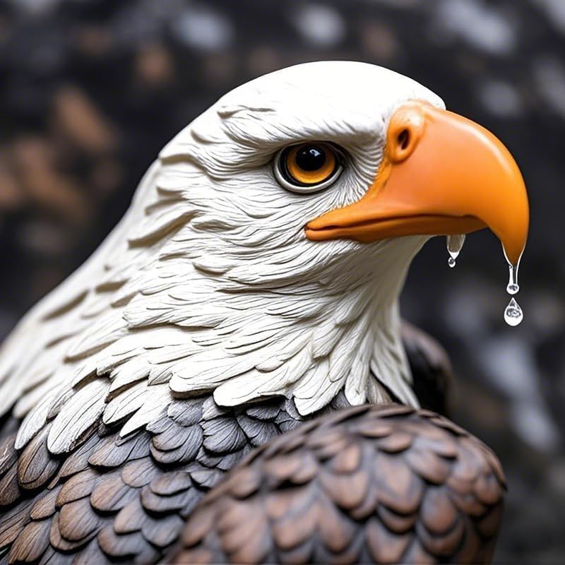 Bald Eagle Statue Outdoor - Large American Eagle Figurine for Garden 24.4"H | Majestic Realistic Hand-Painted Resin