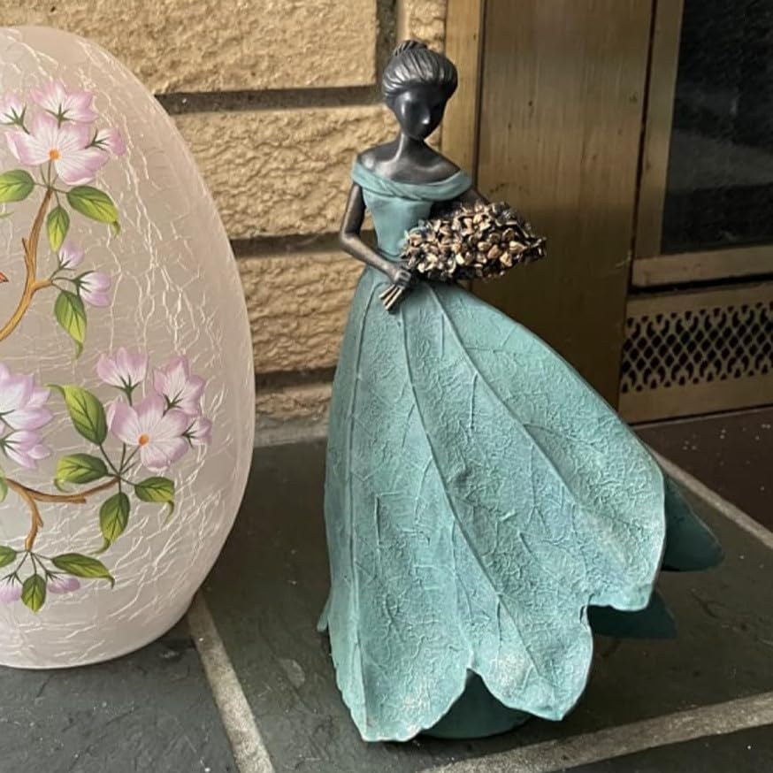 Guichifun Fairy Statue Leaf Angel Girls 7.5 x 4.5 x 11.5 Inch | Resin, Home Garden Patio Decor, Memorial Gift for Mom