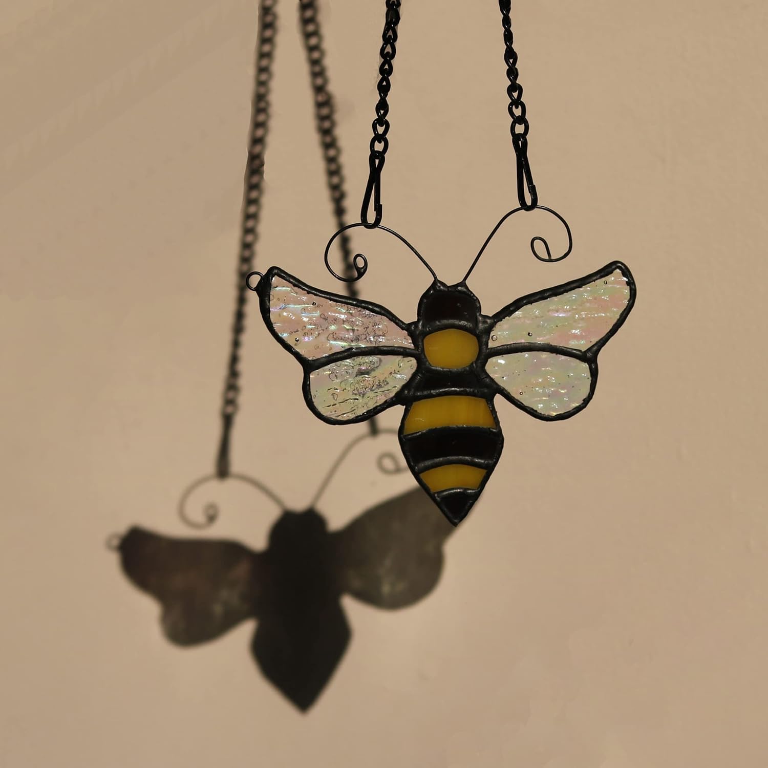 Bumble Bee Stained Glass Window Hanging,Honeybee Suncatcher Gifts | Bee Stained Glass Window Hanging,Suncatcher for