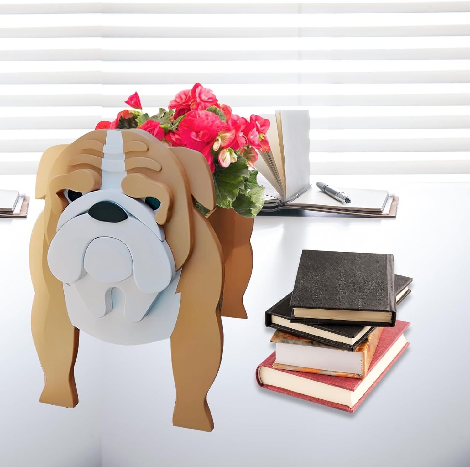 English Bulldog Dog Planter Pots, Animal Shaped Flower Pot | Cute Plant Gift for Women and Pet Lovers, Indoor Outdoor