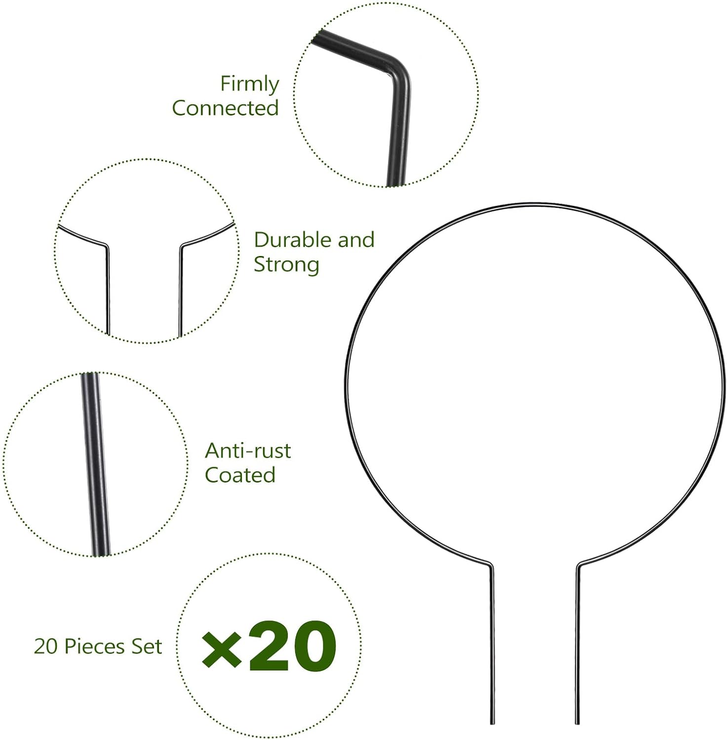 20 Pcs Round Plant Trellis for Indoor Potted Plants, 10.5 InchSmall Trellis for Climbing Plants Indoor Outdoor Plant