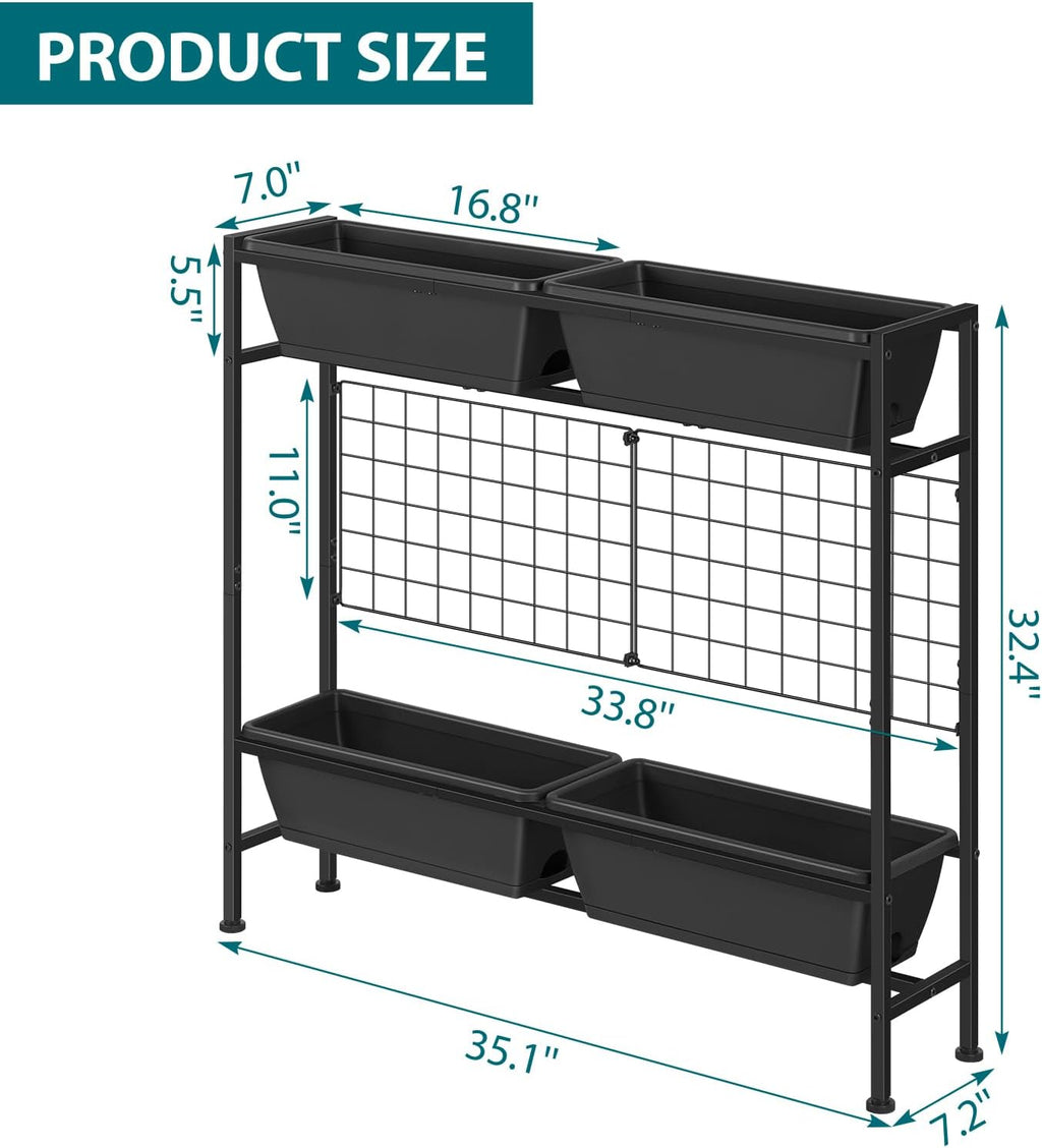 OYEAL Raised Garden Beds Outdoor with Legs 32" Tall Herb Garden Planters Box Raised Flower Beds for Gardening, Vertical