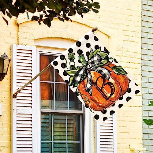 AVOIN colorlife Fall Monogram Letter B House Flag 28x40 Inch for Outside
