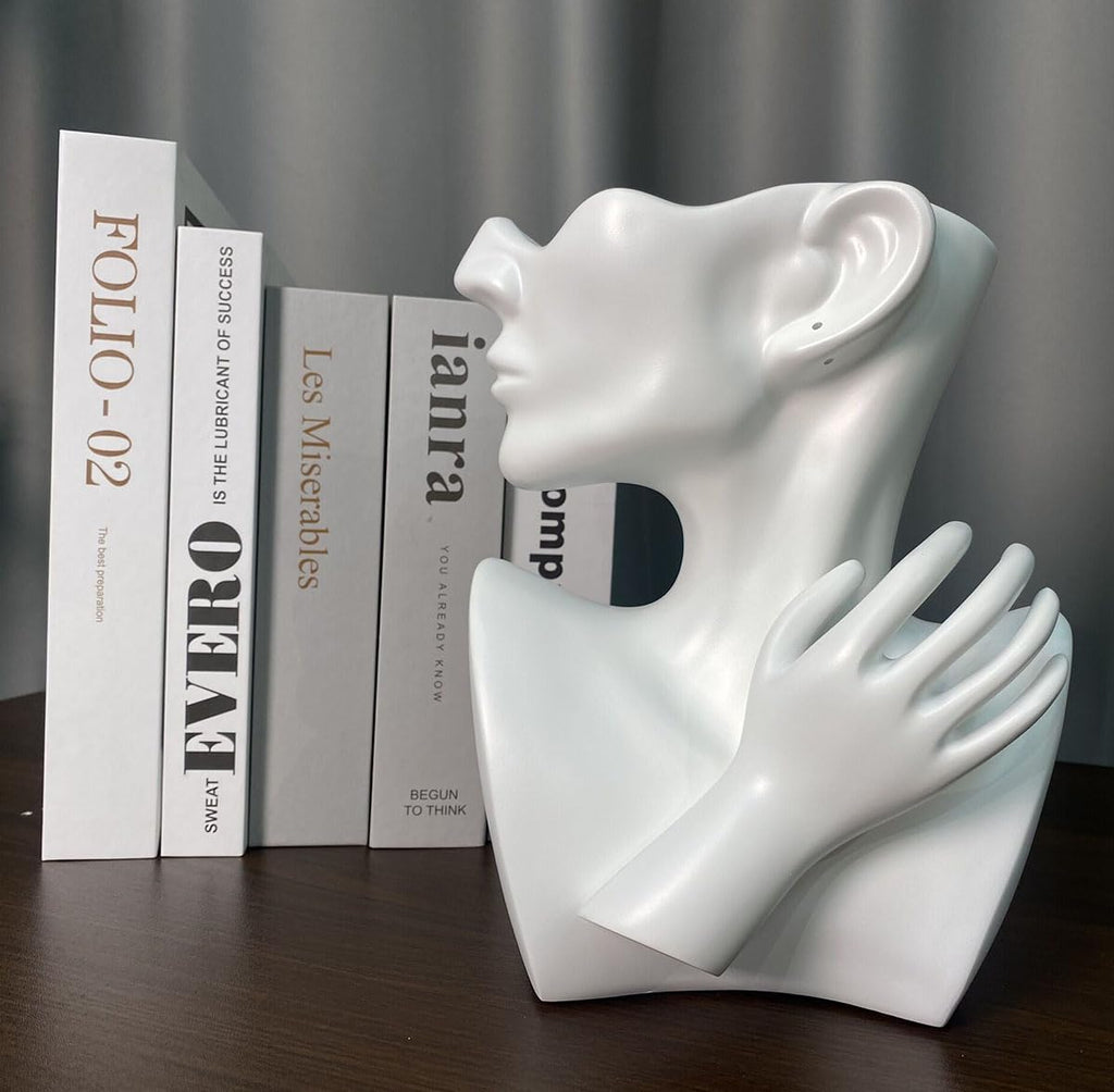 Abstract Face Planters Pots Head Flower Vase (White) | Greek Bust Vase, Women Face Vase for Home Decor, Female Bust