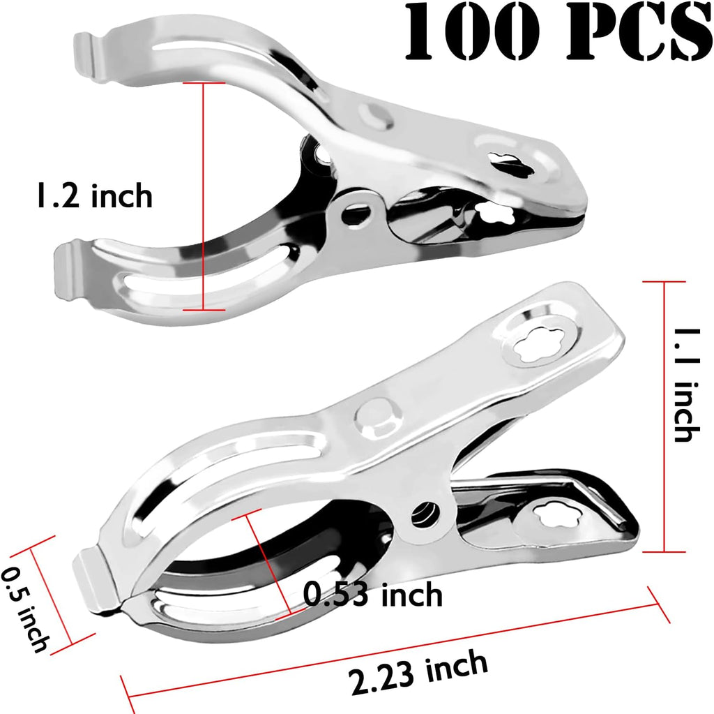 BESTEEL Upgraded 100 PCS Garden Clips, Greenhouse Clamps 100% Stainless Steel Heavy Duty Greenhuose Clips for Netting
