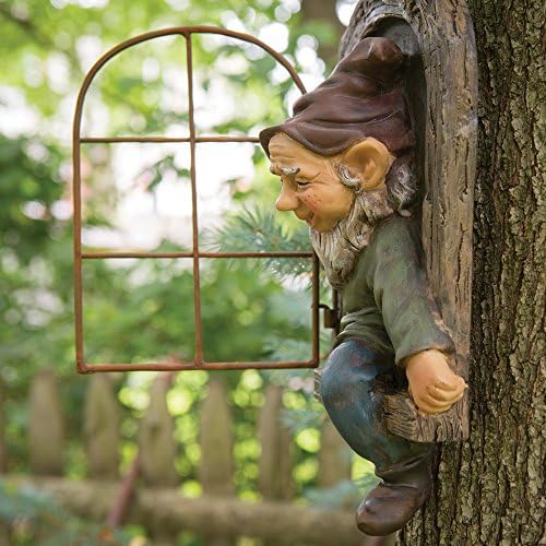 Bits and Pieces Elf Out the Window Tree Face Tree Hugger