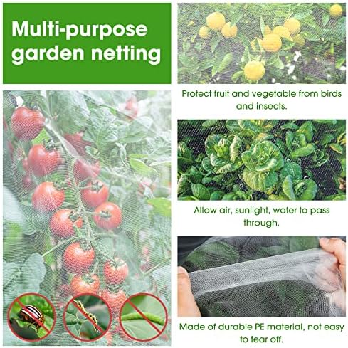 2 Pcs Mosquito Netting, 6.5'x10' Insect Garden Bird Netting Pest Barrier