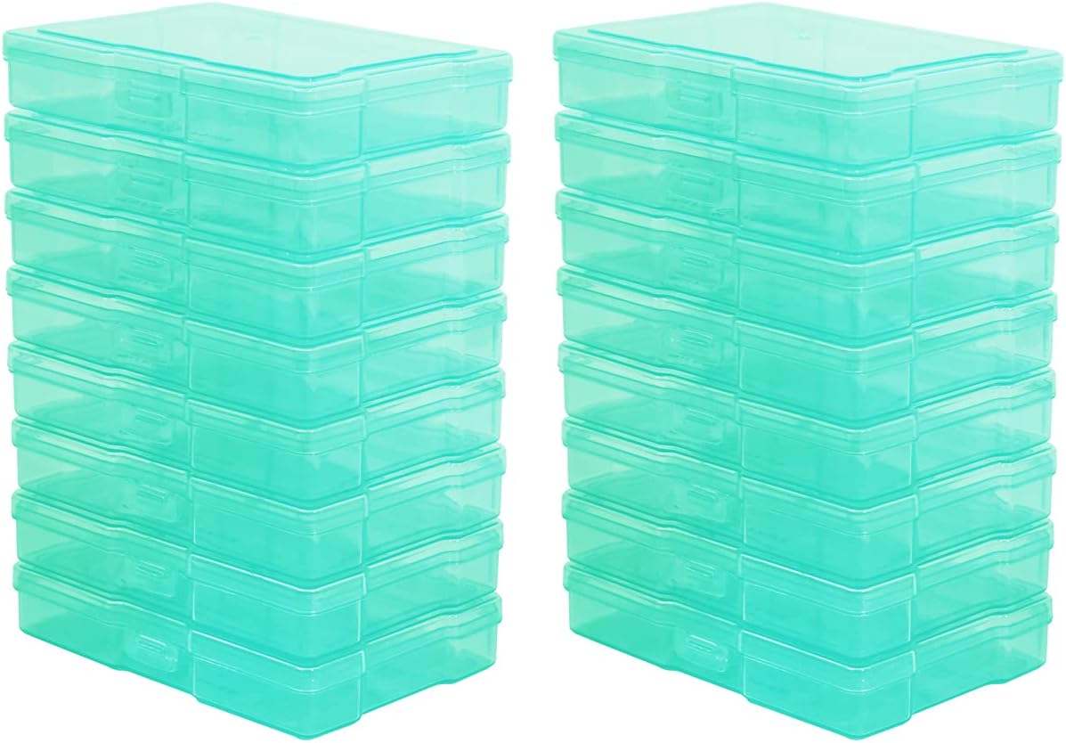 4" x 6" Photo Storage Case with Handle, 16 Inner Photo Organizer Keeper, Extra Large Storage Picture Boxes, Seed