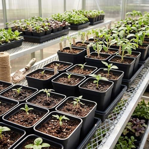 200 Packs Square Nursery Pots for Plants 4 Inch Seedling Pots