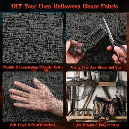 Legigo 12 Pack Halloween Creepy Cloths, Halloween Fabric Yard Decorations