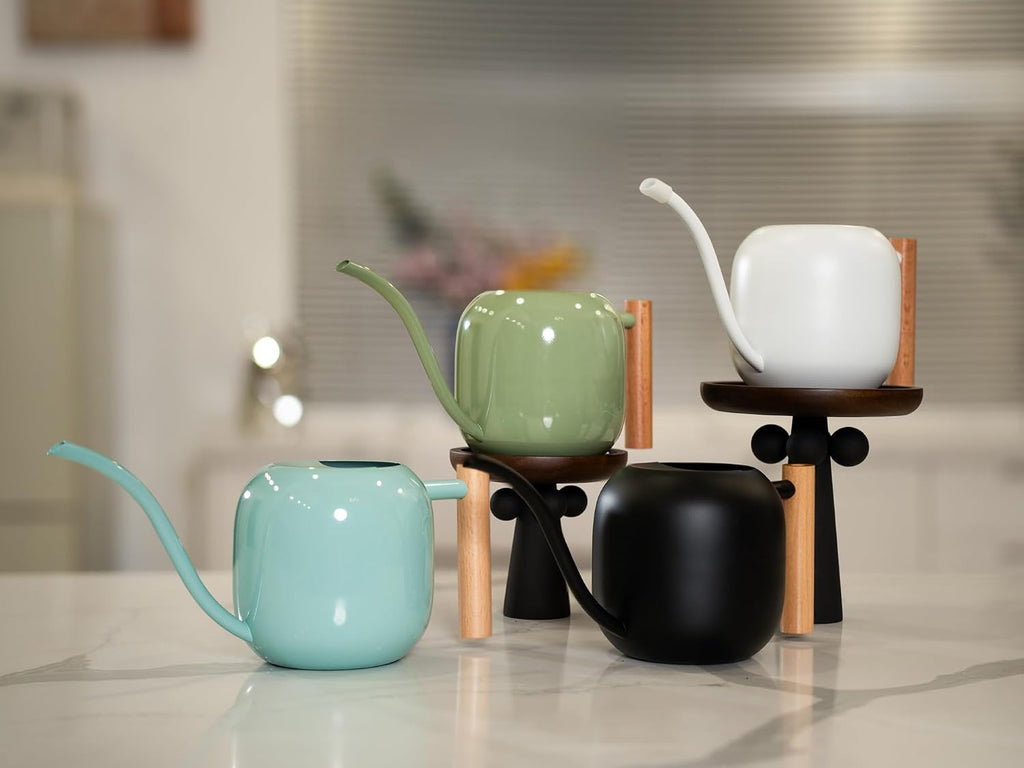 1.2L/41oz Metal Metal Watering Can with Long Spout, Sage Green | Metal Stainless Steel Watering Can for Indoor Plants