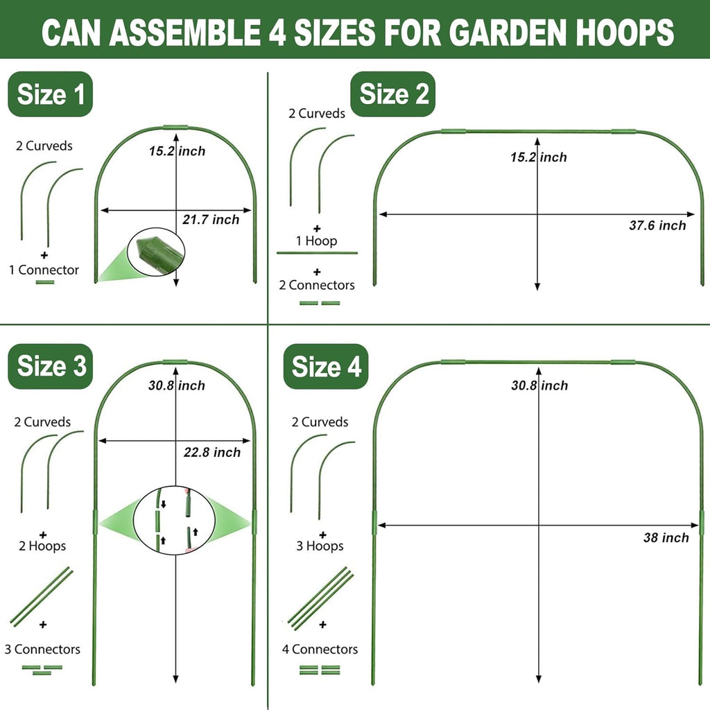Garden Mesh Netting Kit, 10 * 33ft Ultra Fine Netting with 6pcs Garden Hoops for Raised Beds, Plants Cover Net for