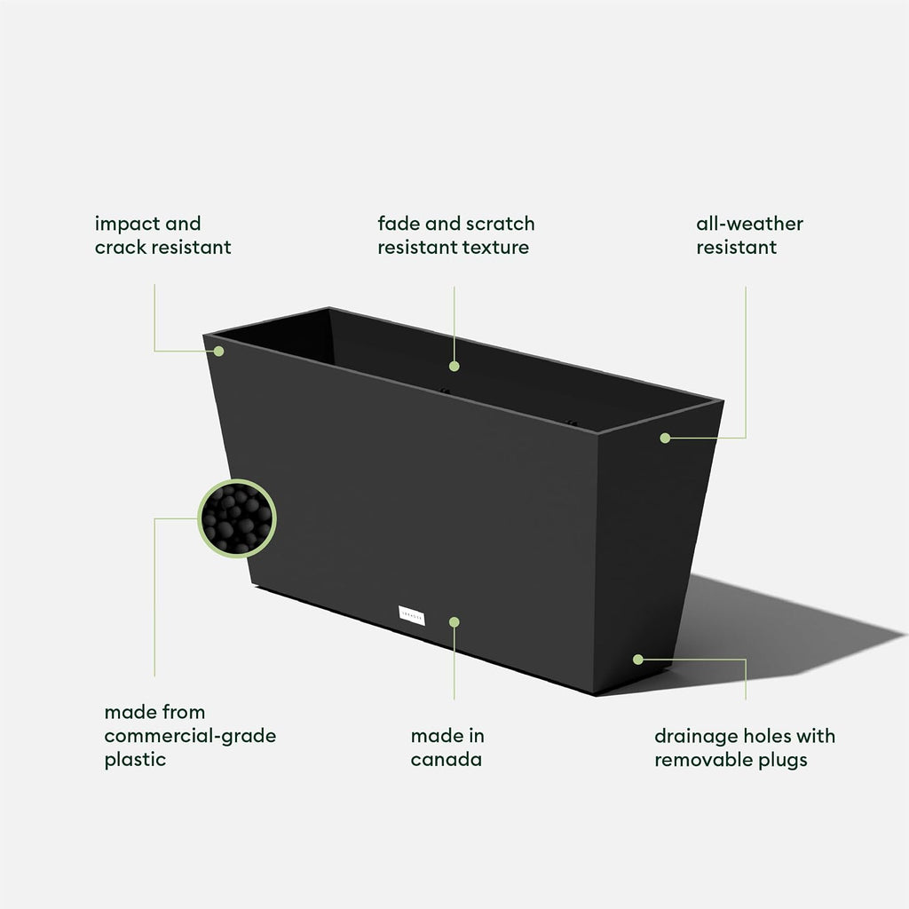 Veradek Pure Series Midori Planter - Wide Outdoor Planter | Made From Durable Plastic With Pre-Drilled Drainage Holes.