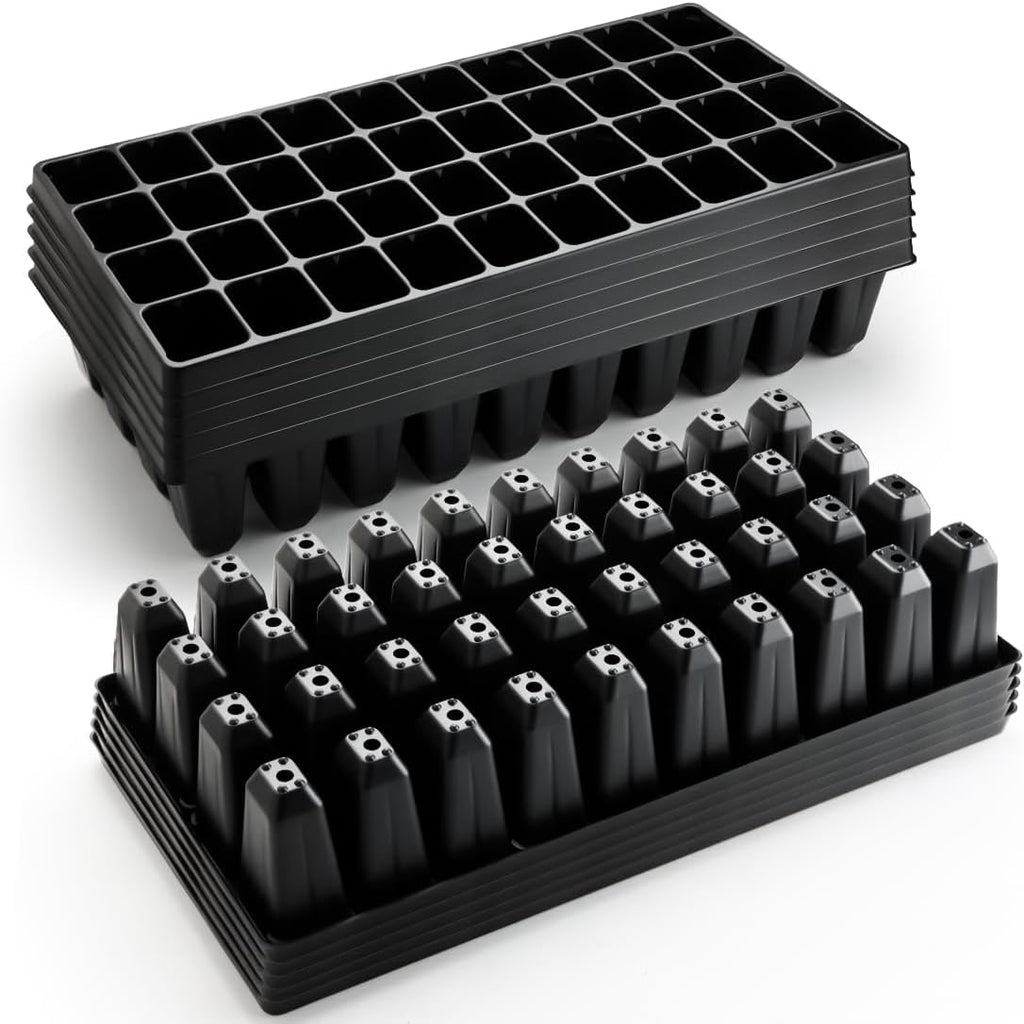 RooTrimmer 10 Pack 40 Cell Seed Starter Trays - Extra Deep 3.9" Plastic Nursery Trays, 20" x 10"，Fits Standard 1020