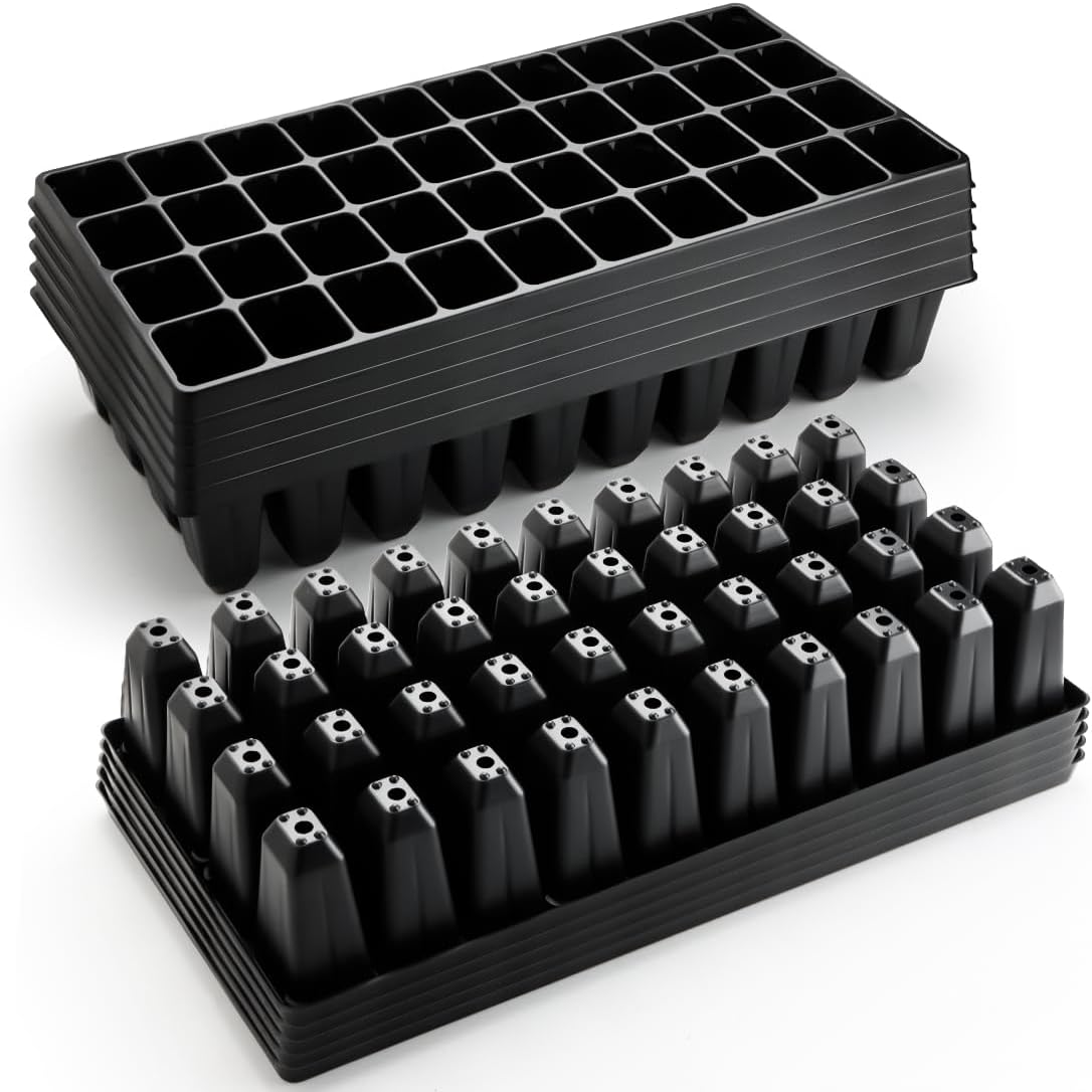 RooTrimmer 10 Pack 40 Cell Seed Starter Trays - Extra Deep 3.9" Plastic Nursery Trays, 20" x 10"，Fits Standard 1020
