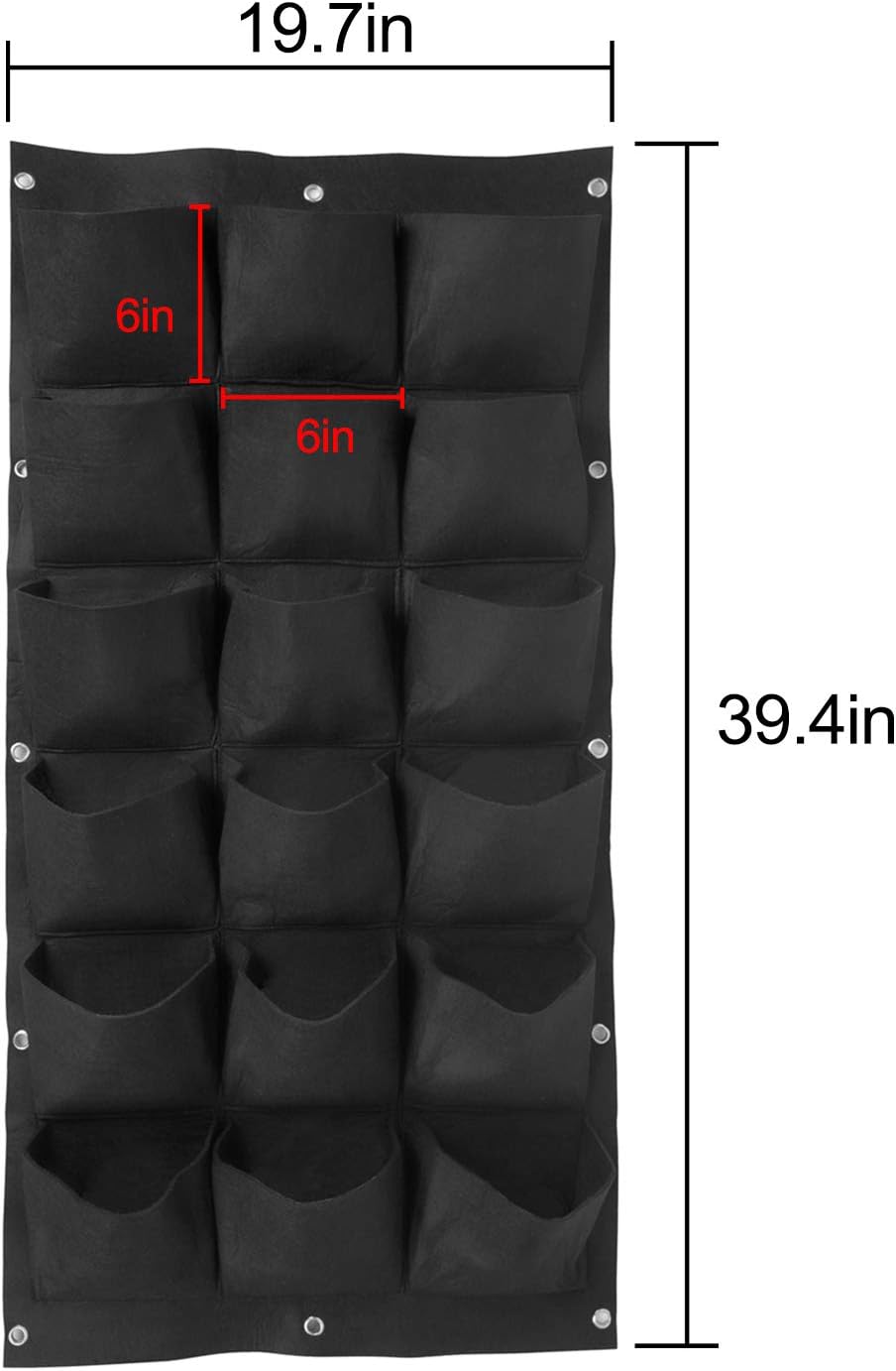 ZOENHOU 2 Pack Total 36 Roomy Pockets Vertical Garden Planter, Wall-Hanging Flower Pot Bags, Felt Wall Mount Balcony