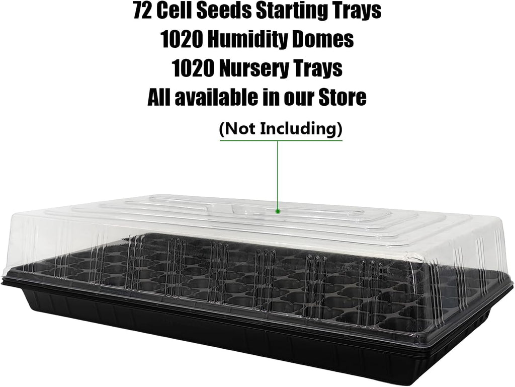 RooTrimmer 72 Cell Seed Trays, Thick Durable 72 Cell Plug Tray Seedling Plastic Nursery Tray for 1020 Flat Germination