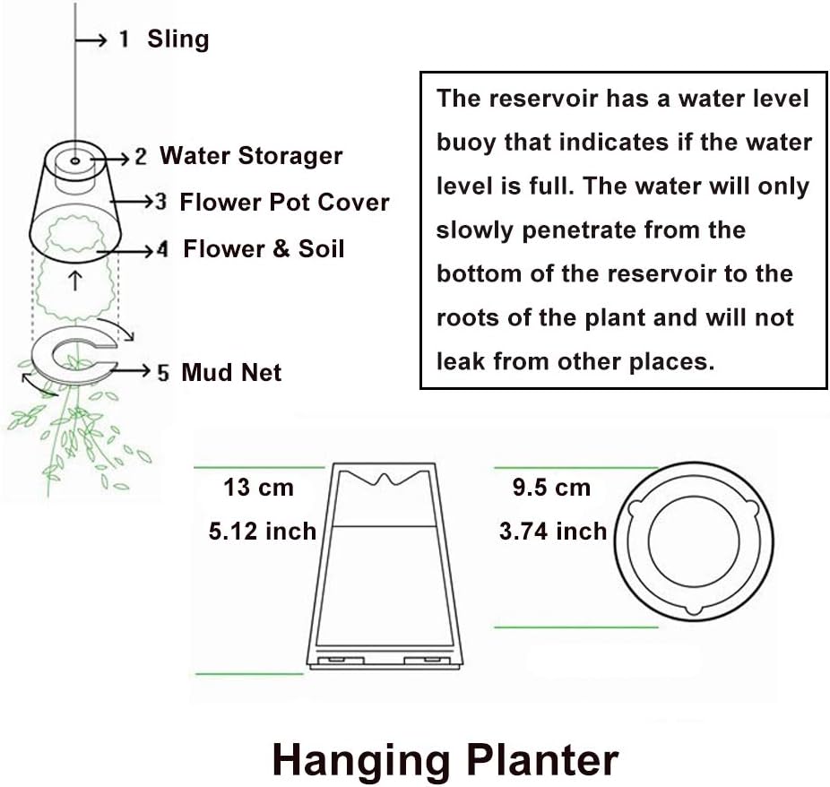 2-Pack Upside-Down Planter Hanging Flower Pot Planter for Balcony Garden | Durable Indoor Outdoor Home Decoration