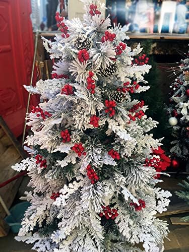 Artificial Berry, 24 pcs Christmas Berries Stems, Artificial Christmas Picks, Berries Stems for Xmas Tree Ornaments Wreath Decorations Home (Silver)
