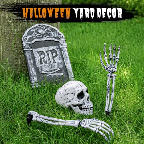 3Pcs Realistic Halloween Skeleton Stakes Outdoor Decorations for Yard