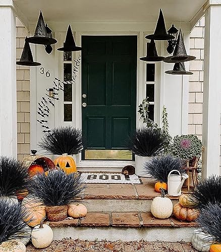 RECUTMS Black and White Plants Halloween Faux Bush Artificial Onion Grass