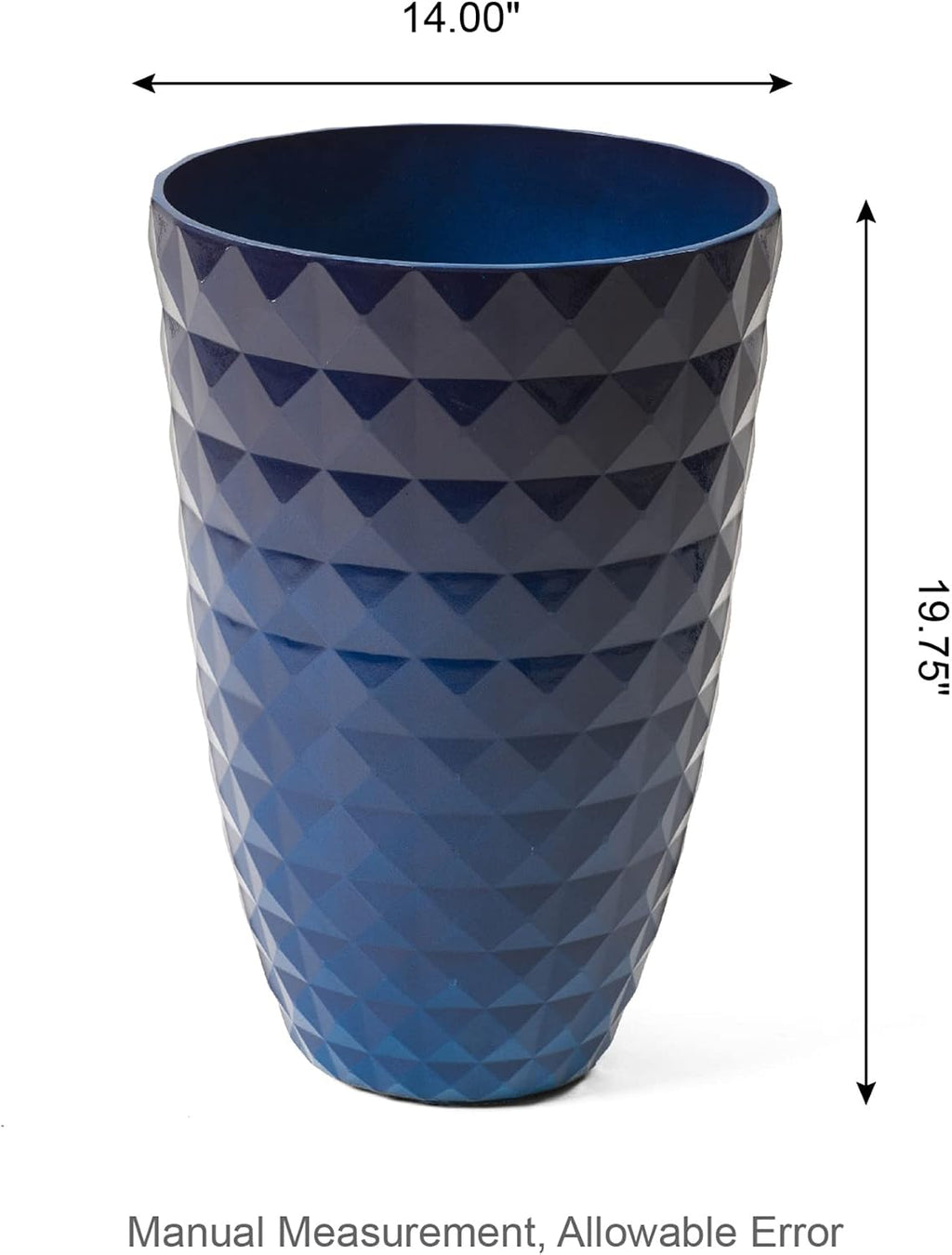 Glitzhome 19.75" H Oversized Tall Planter,Modern Set of 2 Textured Gradient Cobalt Blue Round Garden Plant Pots with
