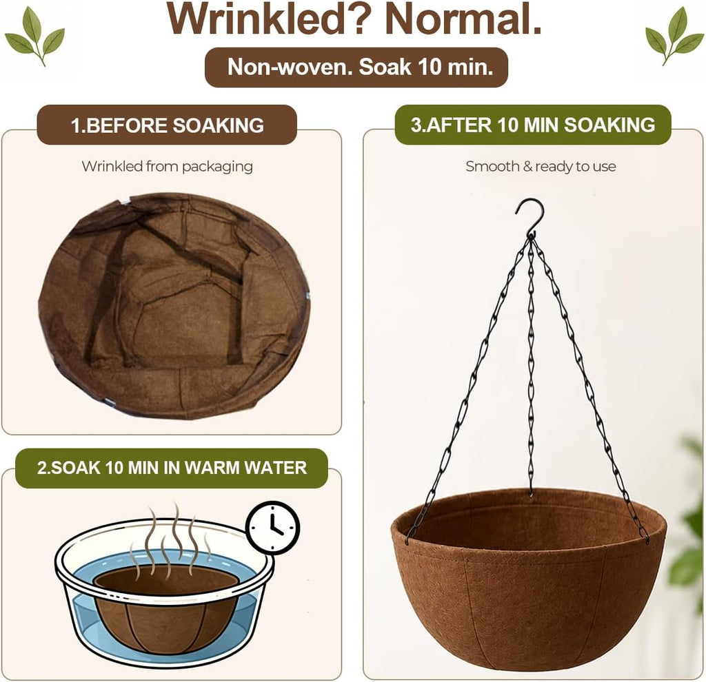 T4U Hanging Planter for Plants Outdoor 12 Inch, Fabric Pots 4 Pack | Breathable hanging grow bags with sturdy straps