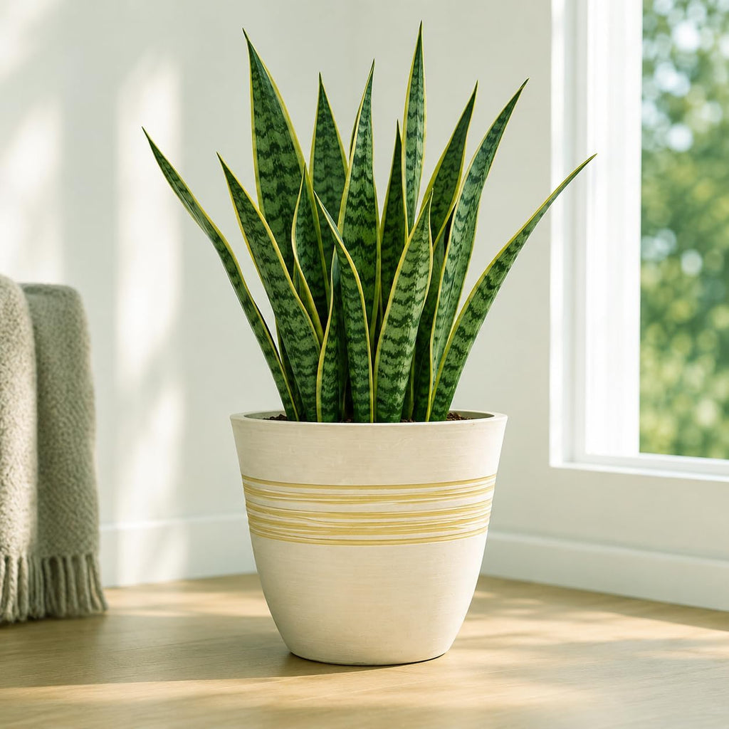 GreenShip 12 Inch Planters for Indoor Outdoor Set of 2 with Drainage Hole | Modern Flower Pots,Weather Resistant Garden