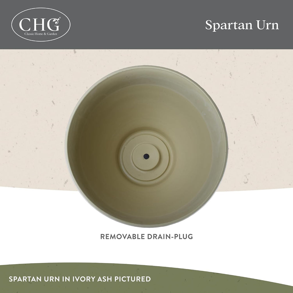 GROWSCAPE Spartan Urn Planter - Timeless Plant Urn for Floral Displays - Durable Indoor & Outdoor Plastic Garden