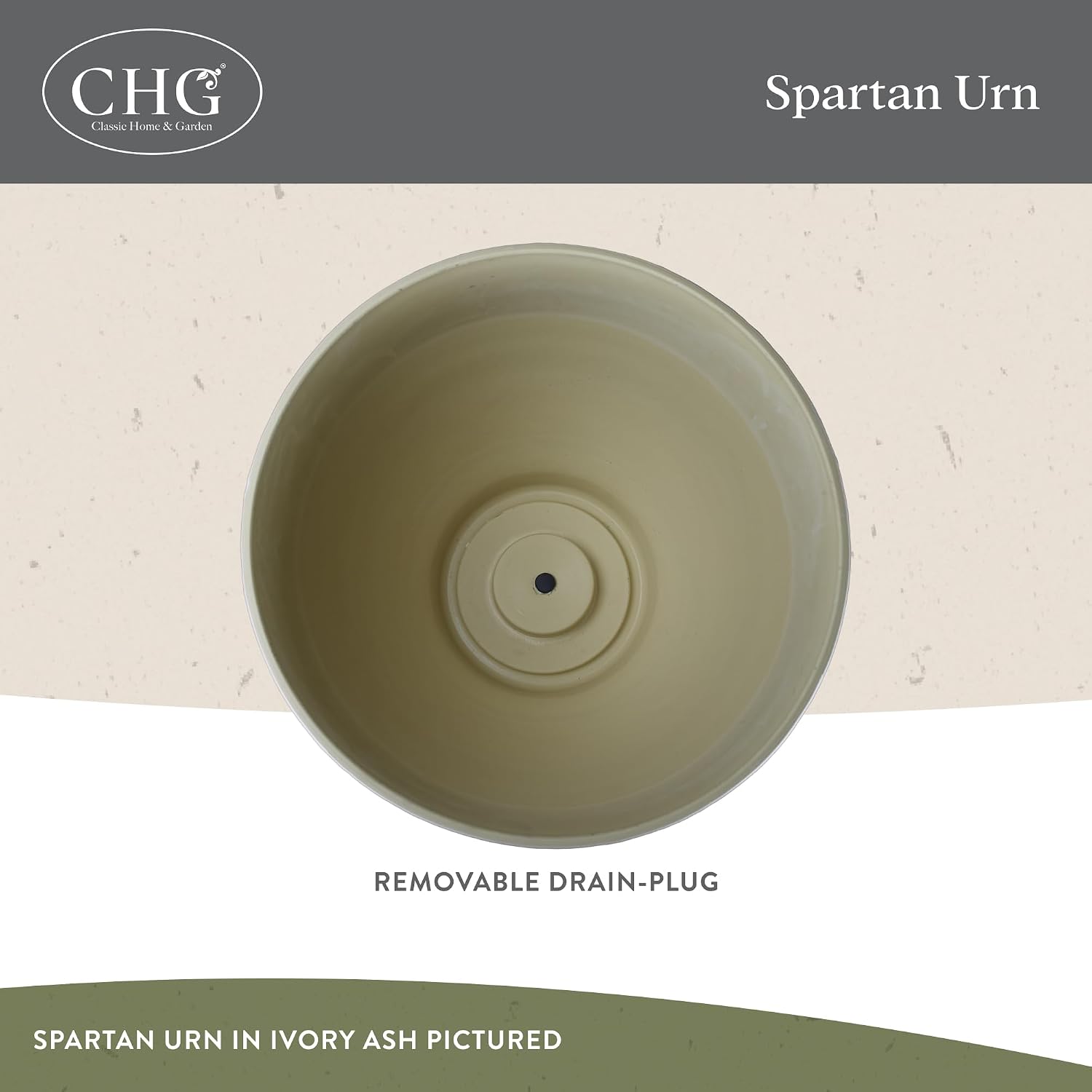 GROWSCAPE Spartan Urn Planter - Timeless Plant Urn for Floral Displays - Durable Indoor & Outdoor Plastic Garden