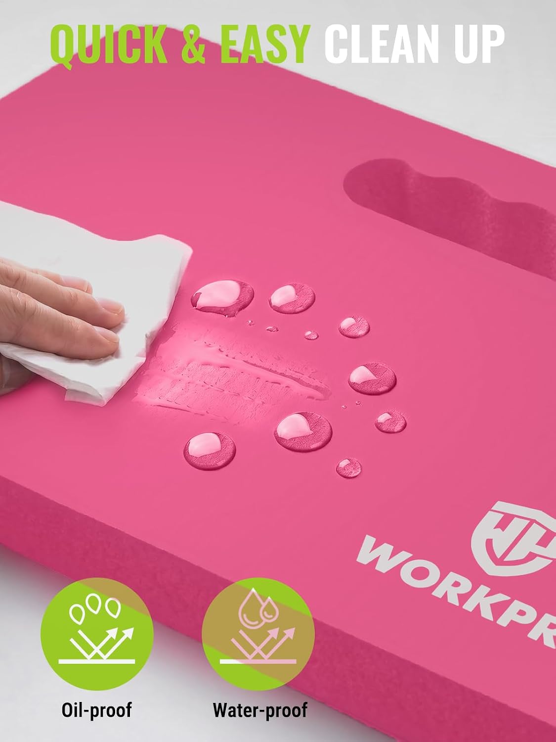 WORKPRO Extra Thick Kneeling Pad, 2 Pack, 17.5 x 11 x 1.5 in, Pink | Soft NBR Foam Cushioning for Knee, Large Foam