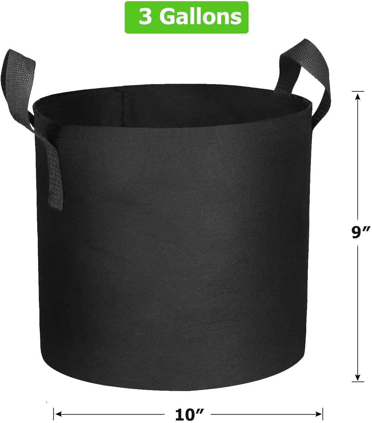 20-Pack 3 Gallon Grow Bags, Heavy Duty Aeration Fabric Pots with Handles,300G Thickened Nonwoven Pots for