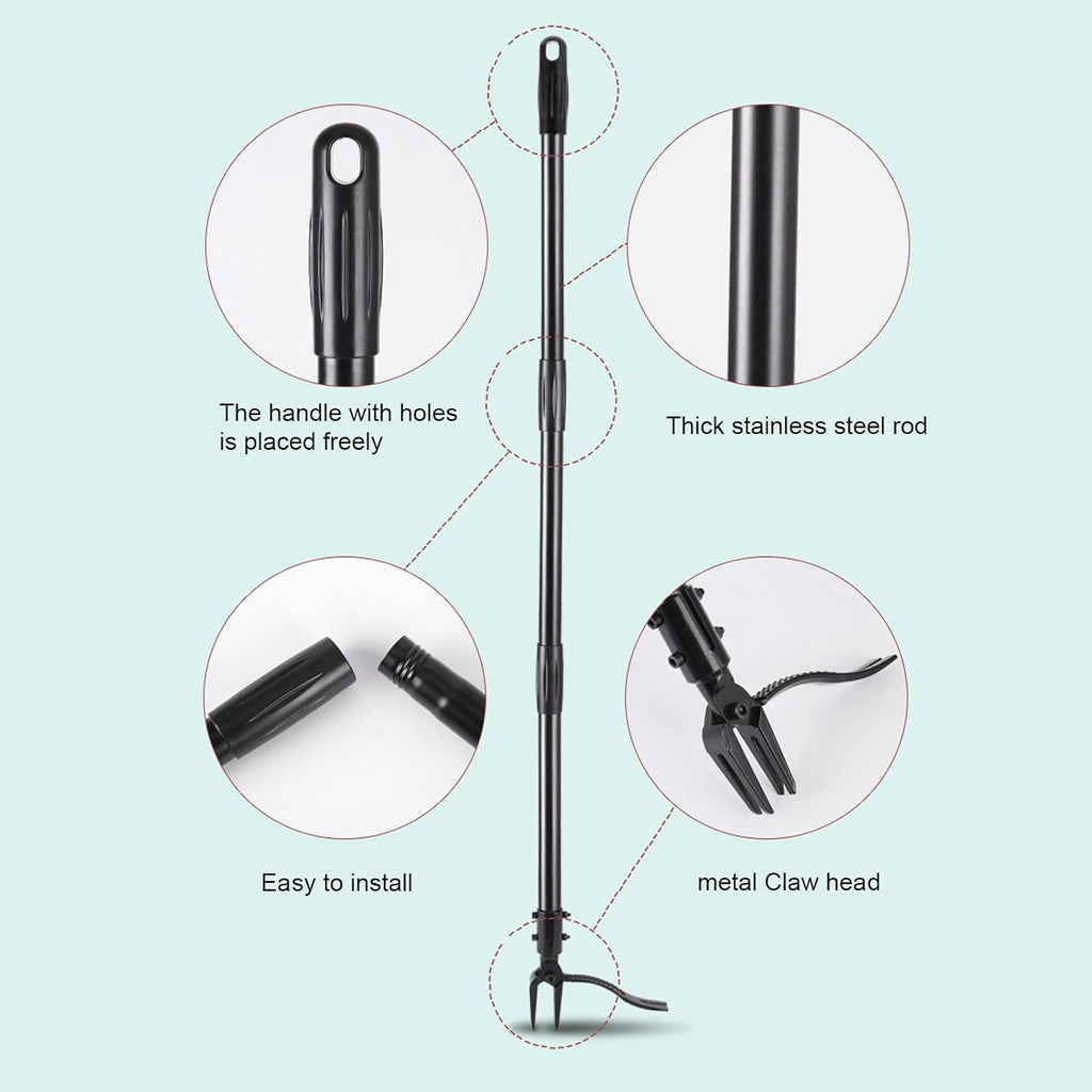 banapoy Garden Weed Puller, Stand Up Weed Puller Tool with Long Handle, Length Adjustable Weeder Puller Tool Claw Root