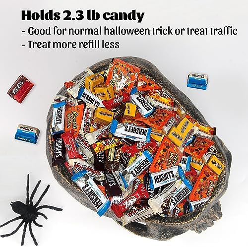 GameXcel Halloween Skull Candy Bowl - 6.5" Large Candy Dish Holder