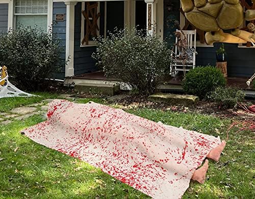 5.4ft Halloween Decorations Outdoor Props - Scary Hallowmas Back from The Grave Dead Victim Prop for Haunted House Party Decor(Assembly Needed) Red