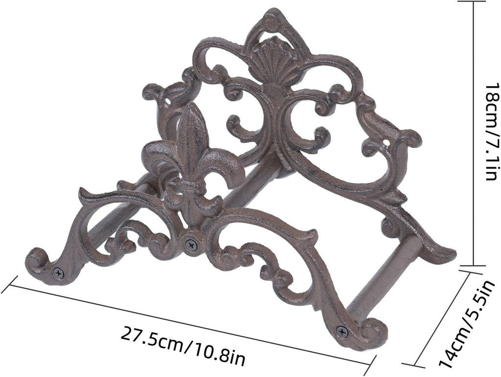 Cast Iron Garden Hose Holder, Wall Mount Hose Storage (Brown)