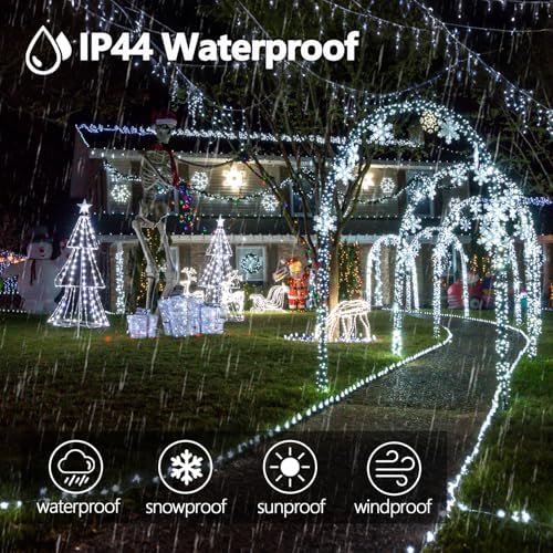 Connectable 99Ft 300LED Christmas String Lights Outdoor Indoor, Cool White